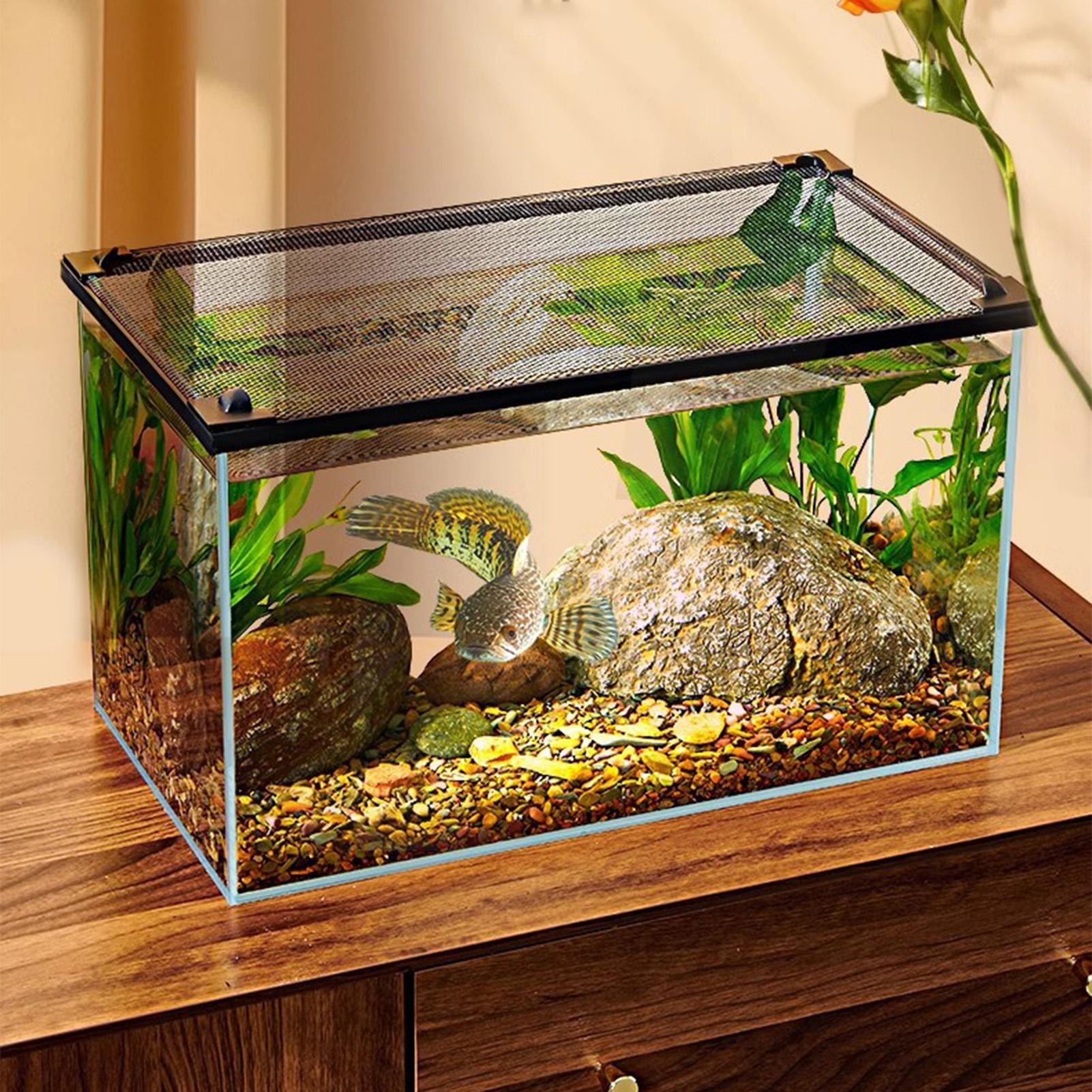 Aquarium Fish Jump Guard - Cubierta de malla magnética antiescapulación duradera