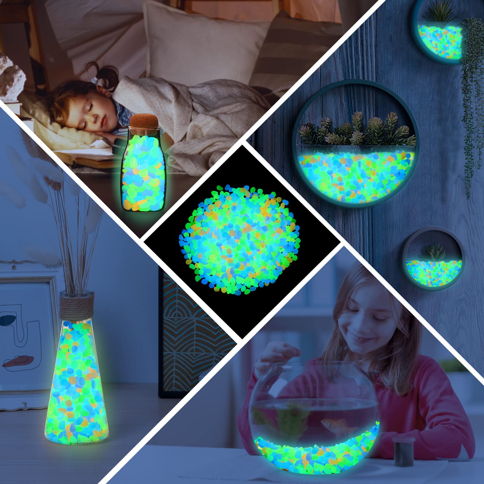 200 piezas de piedras brillant - Aquarium Fish Glow In The Dark reseña y precio