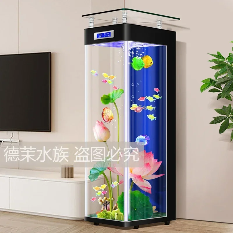 Acuario pequeño curvo de suelo - Aquarium Fish Live reseña y precio