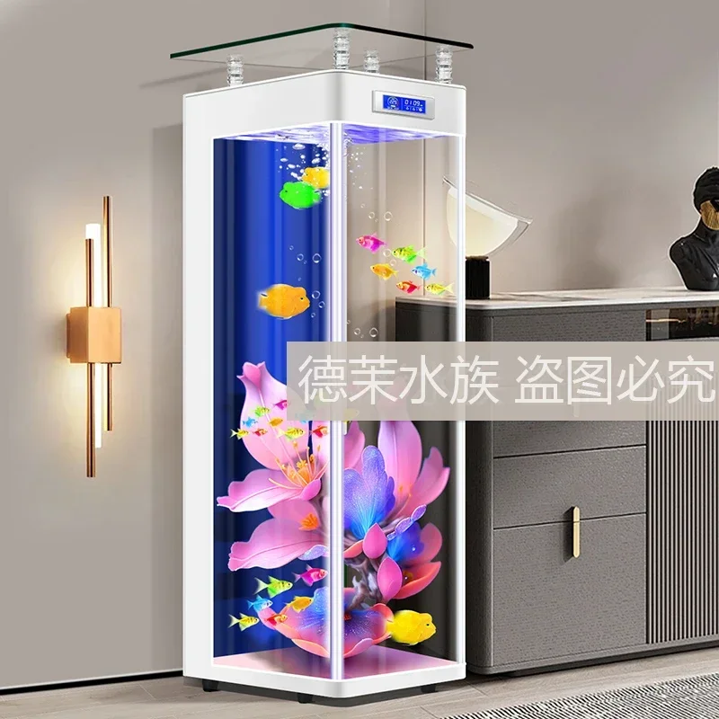 Acuario pequeño curvo de suelo - Aquarium Fish Live reseña y precio