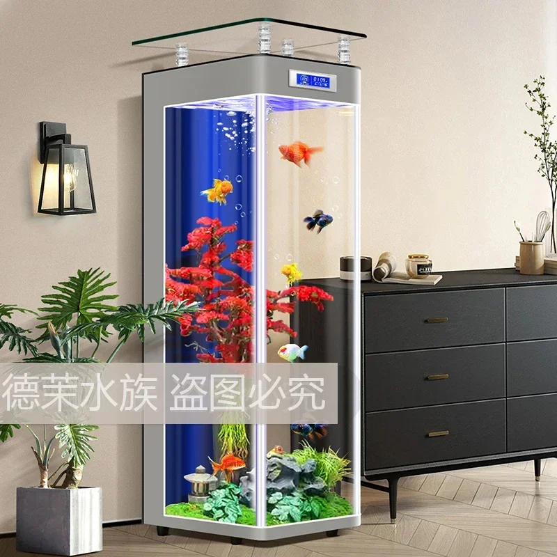 Acuario pequeño curvo de suelo - Aquarium Fish Live reseña y precio